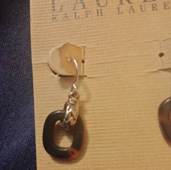 3 for💲25🌟silver-tone & tortoiseshell style pierced earrings RALPH LAUREN Prep - Picture 3 of 5